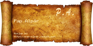Pap Alpár névjegykártya